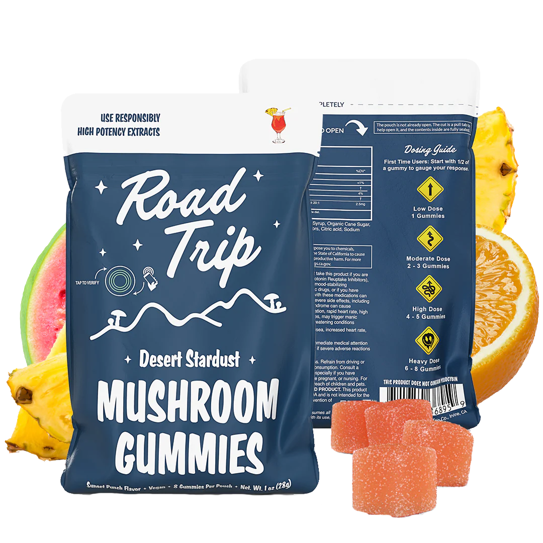 desert stardust magic mushroom gummies sunset punch road trip gummies review